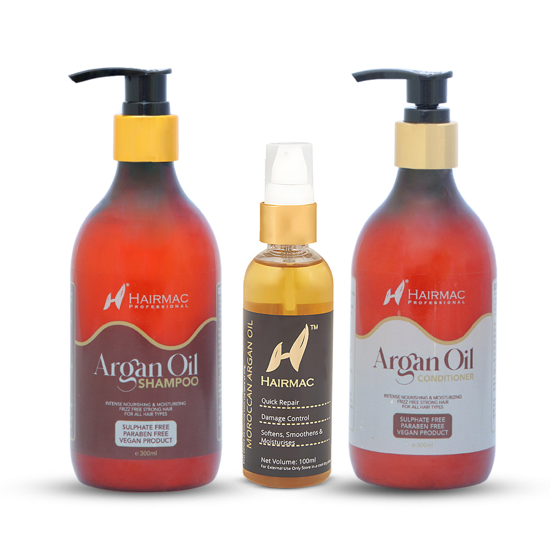 Argan Oil Shampoo, Argan Oil Conditioner and hair Serum